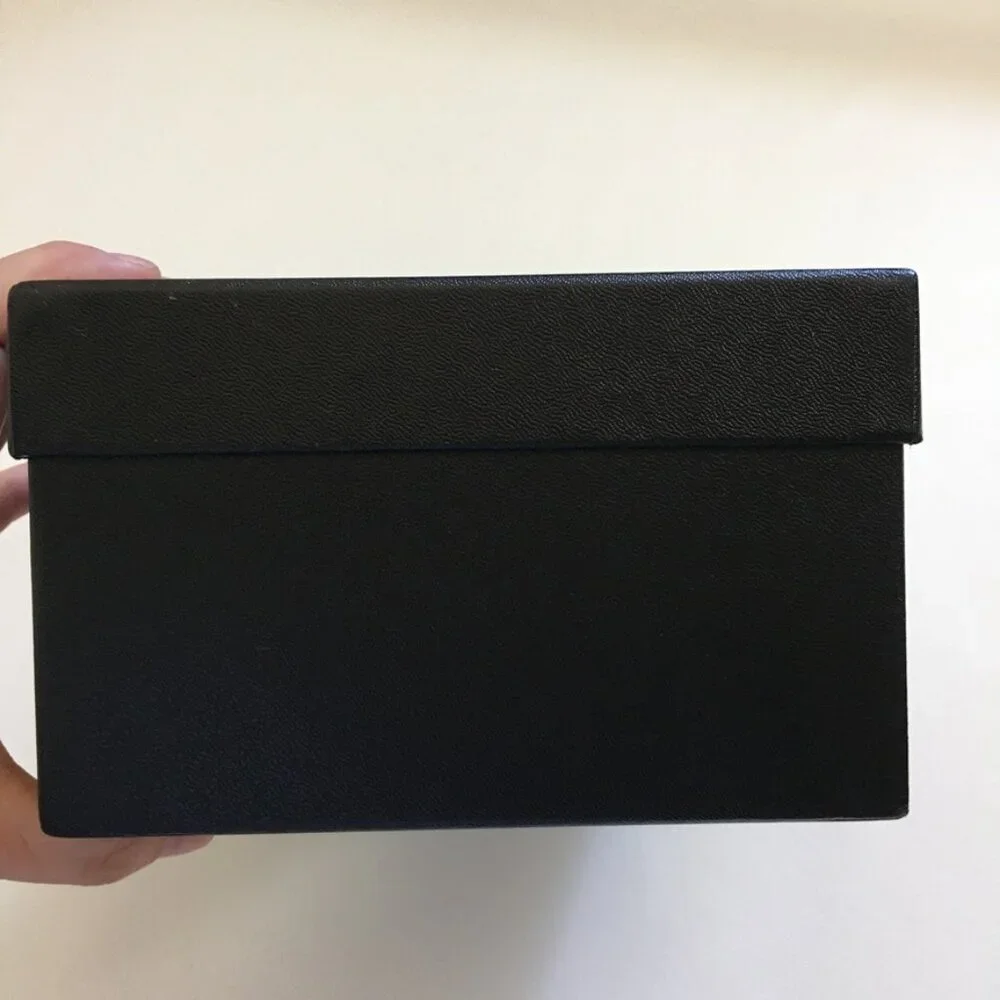 CHANEL Empty Gift Box for Shoes Loafer fits Size 37.5 Black Paper Box with Card